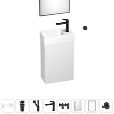 Подвесная тумба с раковиной для ванной и туалета Wellsee WC Area 202010480 в наборе 8 в 1