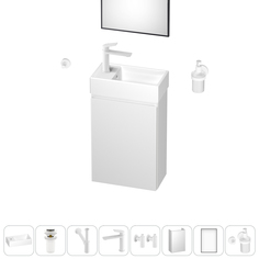 Подвесная тумба с раковиной для ванной и туалета Wellsee WC Area 202010518 в наборе 9 в 1