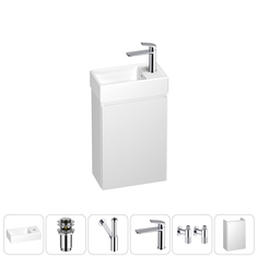 Подвесная тумба с раковиной для ванной и туалета Wellsee WC Area 202010471 в наборе 6 в 1