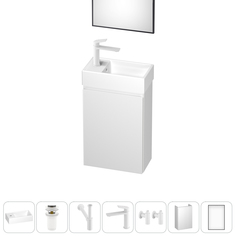 Подвесная тумба с раковиной для ванной и туалета Wellsee WC Area 202010510 в наборе 7 в 1
