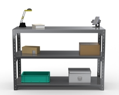 Стол-верстак Metalex 204976 KIT 950х1000х600 с двумя полками, серый