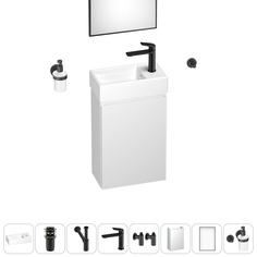 Подвесная тумба с раковиной для ванной и туалета Wellsee WC Area 202010484 в наборе 9 в 1