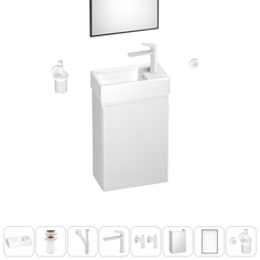 Подвесная тумба с раковиной для ванной и туалета Wellsee WC Area 202010486 в наборе 9 в 1