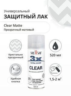Лак акриловый Verve, Прозрачный, матовый, 520 мл