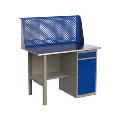 Верстак слесарный стол металлический с экраном и тумбой Wellmet 1200ML1P