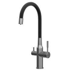 Смеситель Lemark Expert LM5083GMN-Black для кухни c гибким изливом, подключением к фильтру