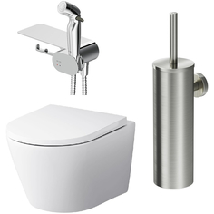 Унитаз AM.PM Sense FlashClean CK74H0403W подвесной с гигиеническим душем и ершиком
