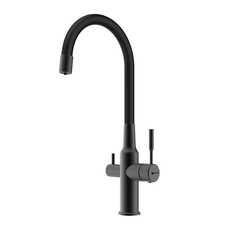 Смеситель Lemark Expert LM5083BL-Black для кухни c гибким изливом с подключением к фильтру