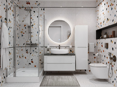 Тумба с раковиной BelBagno Etna ETNA100BL-KEPMNO-1084-SET со столешницей