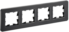 BRITE Рамка 4-местная РУ-4-1-Бр металл черный RE IEK