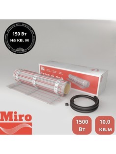 Теплый пол нагревательный мат Miro 10 кв.м - 1500 Вт и терморегулятор