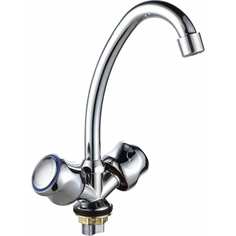 Rainsberg смеситель для кухонной мойки двухвентильный, хром, крепление на гайке R64113F