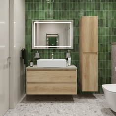 Тумба с раковиной BelBagno Kraft KRAFT100RNN-KEPMCO-1338-SET со столешницей