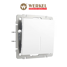 Встраиваемый одноклавишный проходной выключатель Werkel W1112161 белый матовый подсветка