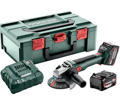 Аккумуляторная угловая шлифмашина Metabo W 18 LT BL 11-125, 2 АКБ 4 Ач и ЗУ, 613052510