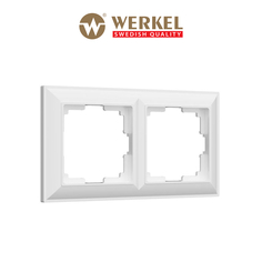 Рамка для розетки / выключателя на 2 поста Werkel W0022201 Fiore белый пластик