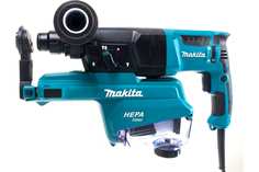 Makita HR2652 Перфоратор,SDS+,800Вт,3реж,2.9Дж,0-4600у\м,3.0кг,чем,комплект д\сбора пыли с
