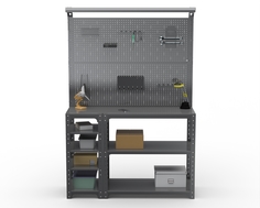Стол-верстак Metalex 205239 KIT 950х1200х400 с бок. полками, 2-мя панелями и комп. освещ.