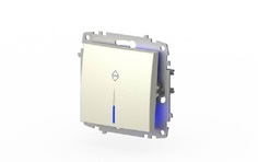 Выключатель Zena ЕL-BI 609-010300-210, 1кл проходной, свет, крем без рамки