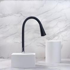 Излив для смесителя РМС S55BL-D, гибкий, силиконовый, черный Ростовская Мануфактура Сантехники