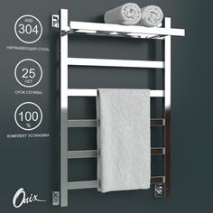 Водяной полотенцесушитель Onix Moon Plus 500x800 с полкой нижнее подключ. полный комплект