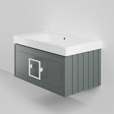 Тумба под раковину La Fenice Cubo Grigio 80 см серо-зелёная матовая FNC-01-CUB-G-80