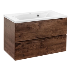 Тумба с раковиной Vincea Mia 75 подвесная R.Wood VMC-2MA750RW+VCB-3M750W