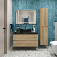 Тумба с раковиной BelBagno Kraft KRAFT100RNN-KEPMNO-1302-H301-SET со столешницей