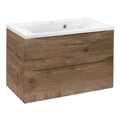 Тумба с раковиной Vincea Mia 75 подвесная V.Oak VMC-2MA750VO+VCB-3M750W