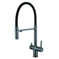 Смеситель для кухни Shevanik с подключением фильтра питьевой воды,оружейная сталь S178T