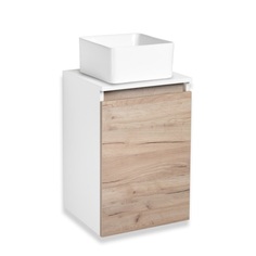 Тумба с раковиной Runo Бари 40 крафтовый дуб, раковина Tetra РУНО