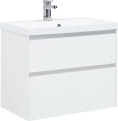 Тумба с раковиной Aquanet Гласс 80
