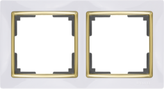 Рамка для выключателя Werkel WL03-Frame-02-white-GD a035253 белый/золото