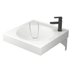 Комплект BAU: раковина Element 60х60, кронштейны, выпуск и смеситель Hotel Black XMY0127 Bauedge