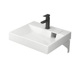Комплект BAU: раковина Cerama 60х50, кронштейны, выпуск и смеситель Hotel Black XMY0128 Bauedge