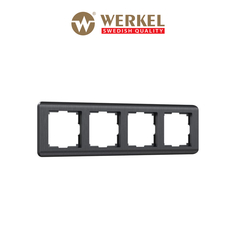 Рамка для розетки / выключателя на 4 поста Werkel W0042104 Stream графит пластик