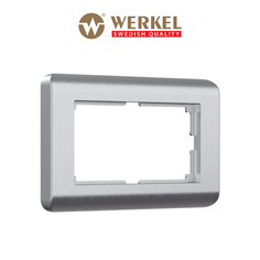 Рамка для двойной розетки Werkel W0082106 Stream серебряный пластик