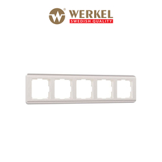 Рамка для розетки / выключателя на 5 постов Werkel W0052113 Stream перламутровый пластик