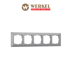 Рамка для розетки / выключателя на 5 постов Werkel WL07-Frame-05 Antik матовый хром металл