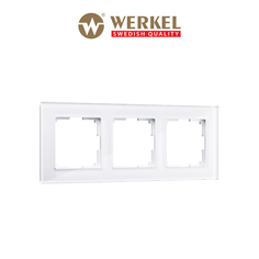 Рамка для розетки / выключателя на 3 поста Werkel W0031101 Favorit белый стекло