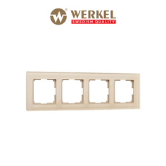 Рамка для розетки / выключателя на 4 поста Werkel W0041111 Favorit шампань стекло