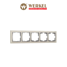 Рамка для розетки/выключателя на 5 постов Werkel W0051903 Snabb слоновая кость/хром пласт.