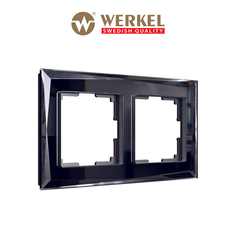 Рамка для розетки / выключателя на 2 поста Werkel W0021208 Diamant черный стекло