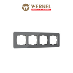 Рамка для розетки / выключателя на 3 поста Werkel W0042440 Elite графит стекло