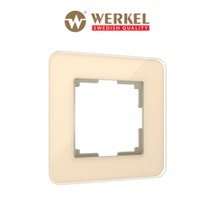 Рамка для розетки / выключателя на 1 пост Werkel W0012443 Elite айвори стекло