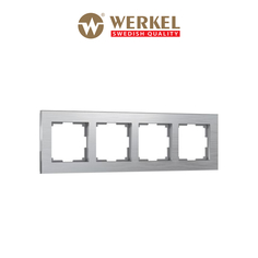 Рамка для розетки / выключателя на 4 поста Werkel W0041706 Aluminium алюминий