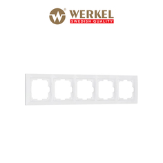Рамка для розетки / выключателя на 5 постов Werkel W0052001 Snabb basic белый пластик