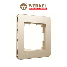 Рамка для розетки / выключателя на 1 пост Werkel Platinum W0012611 шампань из металла