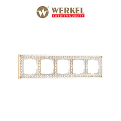 Рамка Werkel на 5 постов Antik (белое золото) W0051523