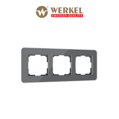 Рамка для розетки / выключателя на 3 поста Werkel W0032440 Elite графит стекло